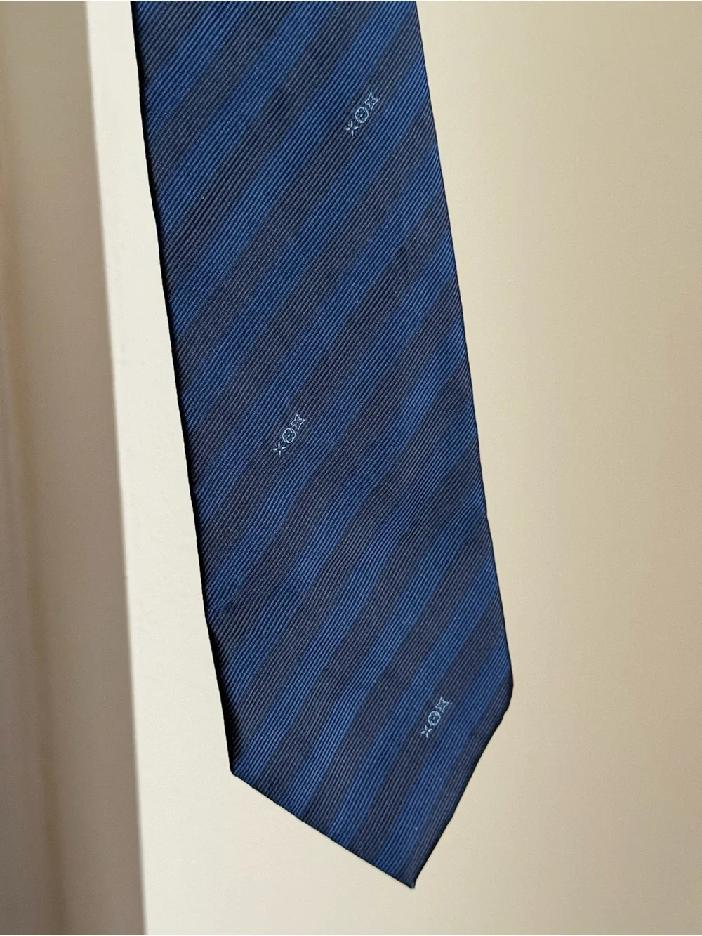 Men's Navy Blue Striped Tie Louis Vuitton - Men’s tie blue tie gift for husband